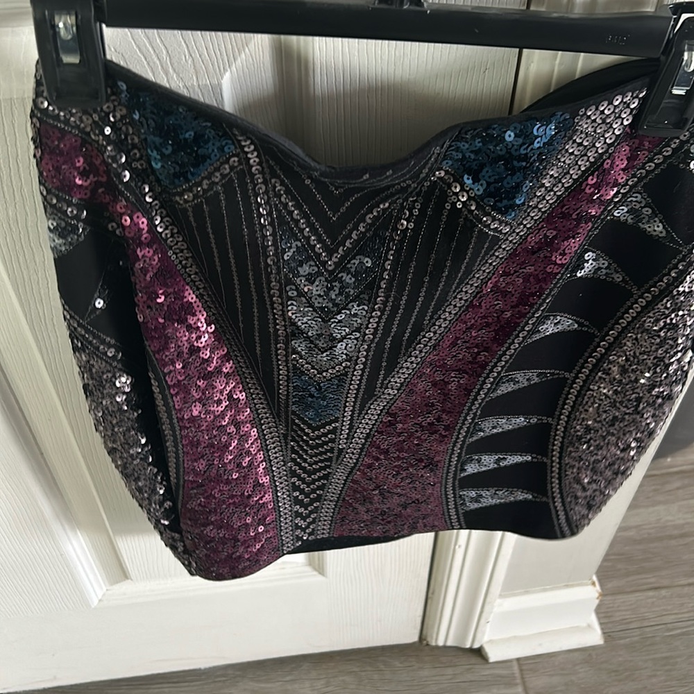 Express Multi Sequins Mini Skirt - image 1
